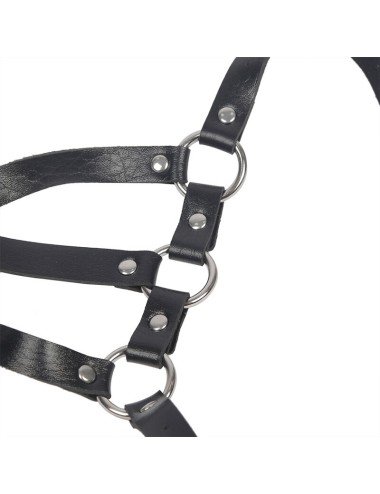 SUBBLIME - BODY HARNESS ADJUSTABLE STRAPS LEATHER BLACK ONE SIZE