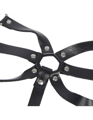 SUBBLIME - BODY HARNESS ADJUSTABLE STRAPS LEATHER BLACK ONE SIZE