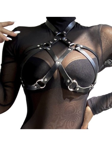 SUBBLIME - LEATHER CHEST HARNESS BLACK ONE SIZE