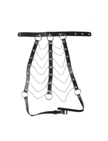 SUBBLIME - CHEST HARNESS LEATHER CHAINS BLACK ONE SIZE
