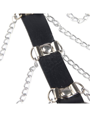 SUBBLIME - CHEST HARNESS LEATHER CHAINS BLACK ONE SIZE