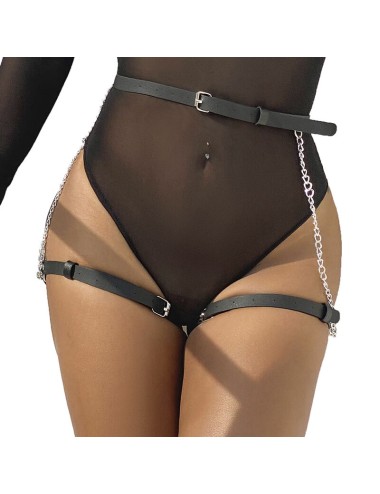 SUBBLIME - LEATHER BELT HARNESS BLACK ONE SIZE