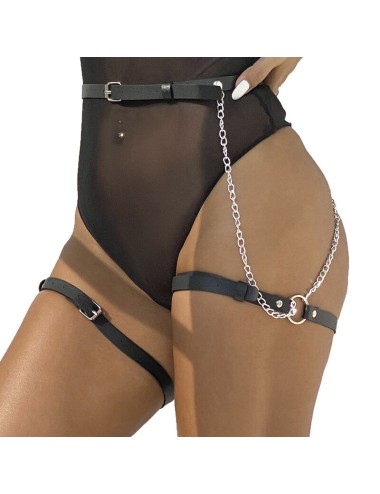 SUBBLIME - LEATHER BELT HARNESS BLACK ONE SIZE