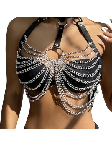 SUBBLIME - CHEST HARNESS WITH BIG RING CHAINS ONE SIZE