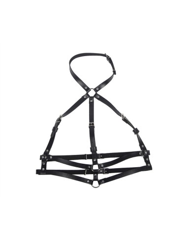 SUBBLIME - LEATHER RING CHEST HARNESS BLACK ONE SIZE