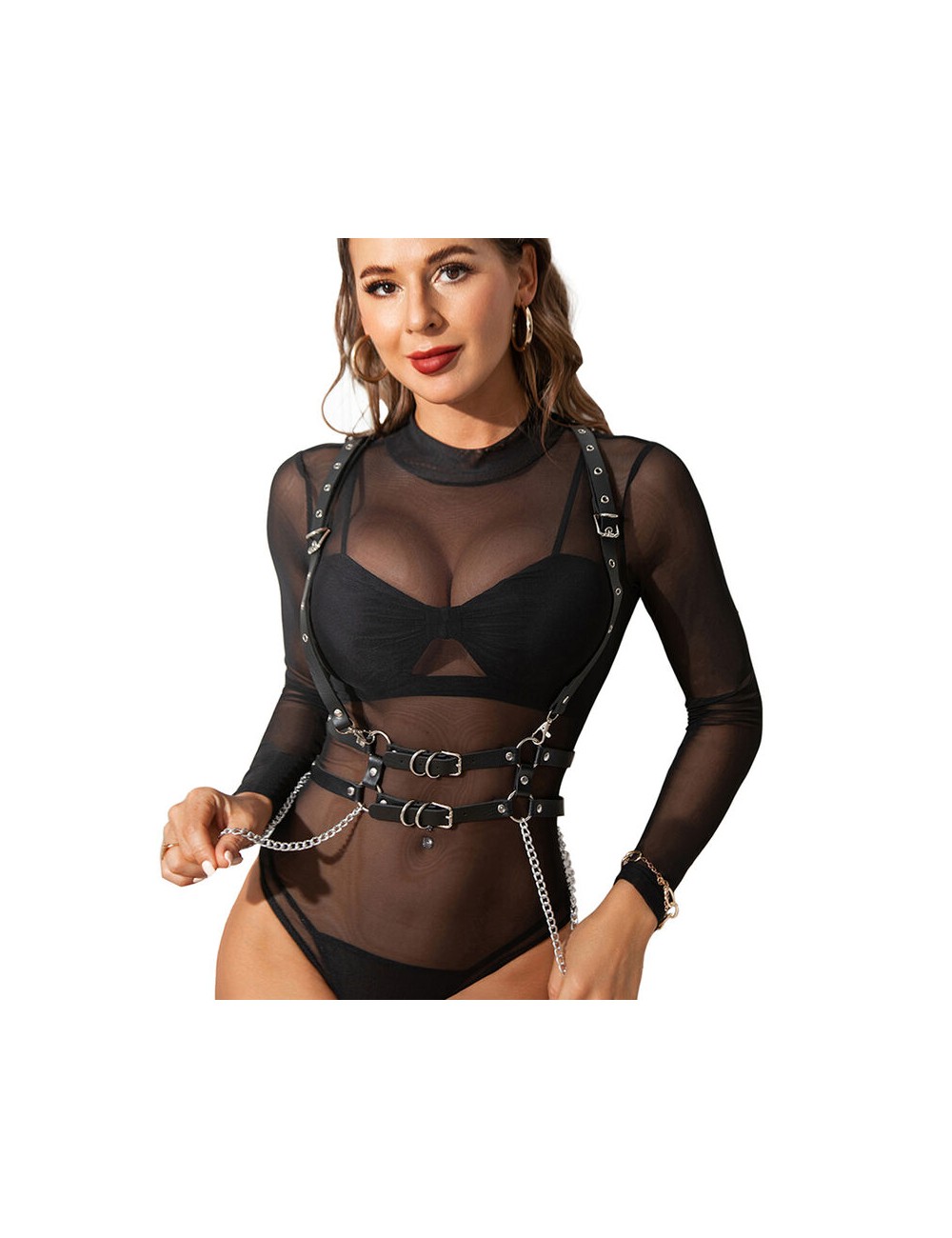SUBBLIME - HARNESS WITH STRAPS AND CHAINDETAILS ONE SIZE SUBBLIME - HARNESS WITH STRAPS AND CHAINDETAILS ONE SIZE