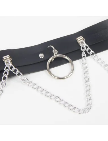 SUBBLIME - BELT AND GARTER HARNESS WITH RINGS AND CHAINDETAIL ONE SIZE
