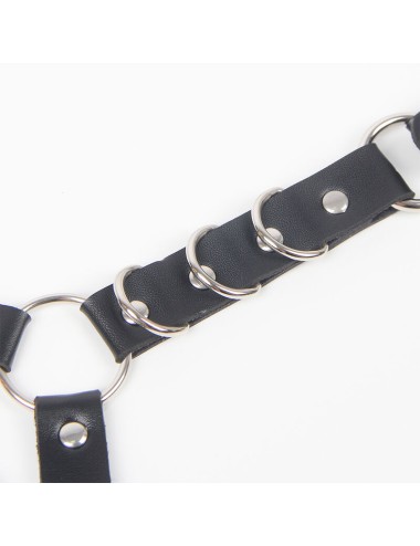 SUBBLIME - BELT AND GARTER HARNESS WITH RINGS AND CHAINDETAIL ONE SIZE