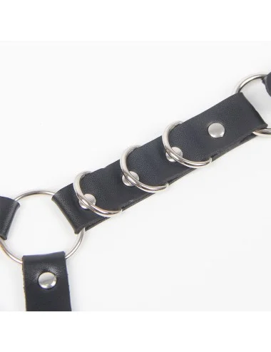 SUBBLIME - BELT AND GARTER HARNESS WITH RINGS AND CHAINDETAIL ONE SIZE