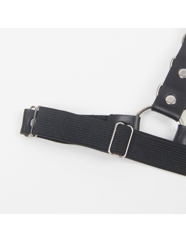 SUBBLIME - BELT AND GARTER HARNESS WITH RINGS AND CHAINDETAIL ONE SIZE