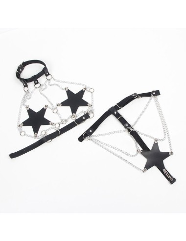SUBBLIME - FULL BODY HARNESS WITH STAR CHAINDETAIL ONE SIZE