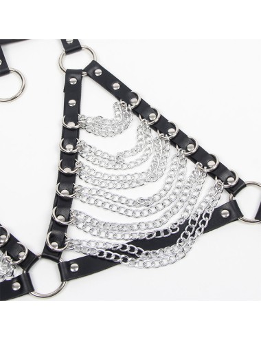 SUBBLIME - HARNESS BRA AND NECKLACE WITH CHAINS ONE SIZE