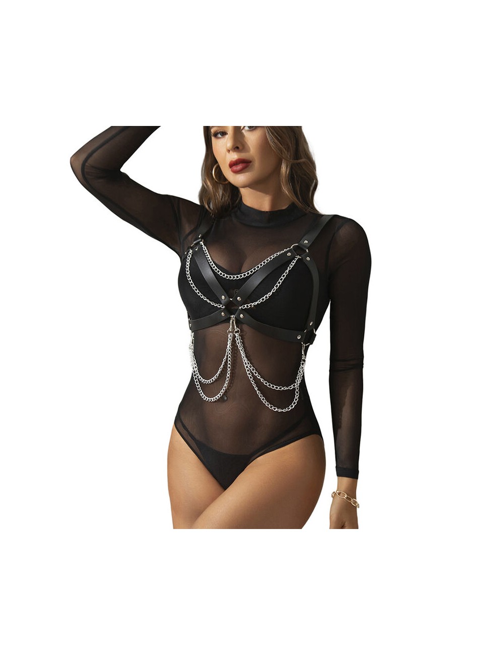SUBBLIME - HARNESS BRA WITH CHAINDETAIL ONE SIZE SUBBLIME - HARNESS BRA WITH CHAINDETAIL ONE SIZE