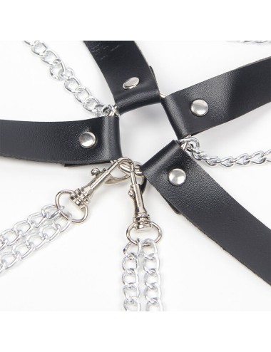 SUBBLIME - HARNESS BRA WITH CHAINDETAIL ONE SIZE