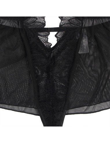 SUBBLIME - TEDDY HALTER NECK BARE BACK LACE BLACK L/XL