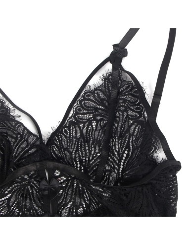 SUBBLIME - BABYDOLL WITH ADJUSTABLE LACE STRAPS BLACK L/XL