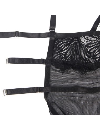 SUBBLIME - BABYDOLL WITH ADJUSTABLE LACE STRAPS BLACK L/XL