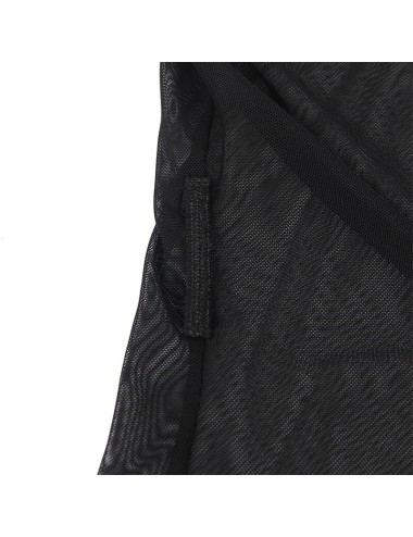 SUBBLIME - TRANSPARENT FABRIC ROBE WITH LACE DETAIL BLACK S/M