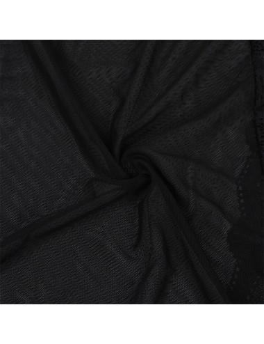SUBBLIME - TRANSPARENT FABRIC ROBE WITH LACE DETAIL BLACK S/M