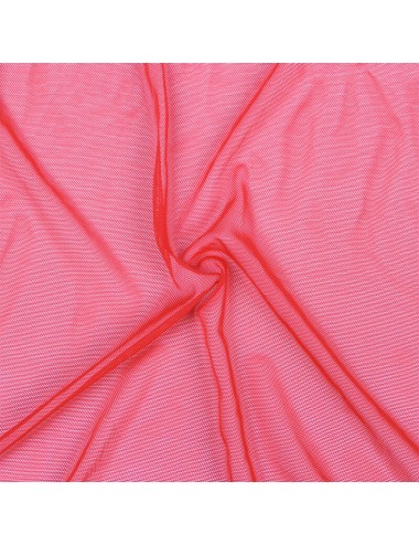 SUBBLIME - TRANSPARENT FABRIC ROBE WITH LACE DETAIL RED S/M