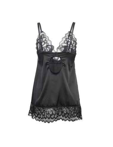 SUBBLIME - BABYDOLL WITH FLORAL PRINT CHEST BLACK S/M