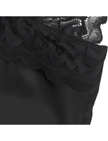 SUBBLIME - BABYDOLL WITH FLORAL PRINT CHEST BLACK S/M