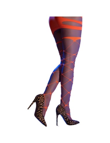 CHILIROSE - CR 4706 CABARET TIGHTS ORANGE S/M