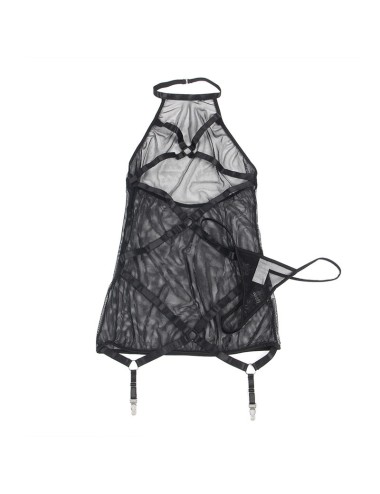 SUBLLIME - TRANSPARENT HALTER NECK DRESS BLACK L/XL