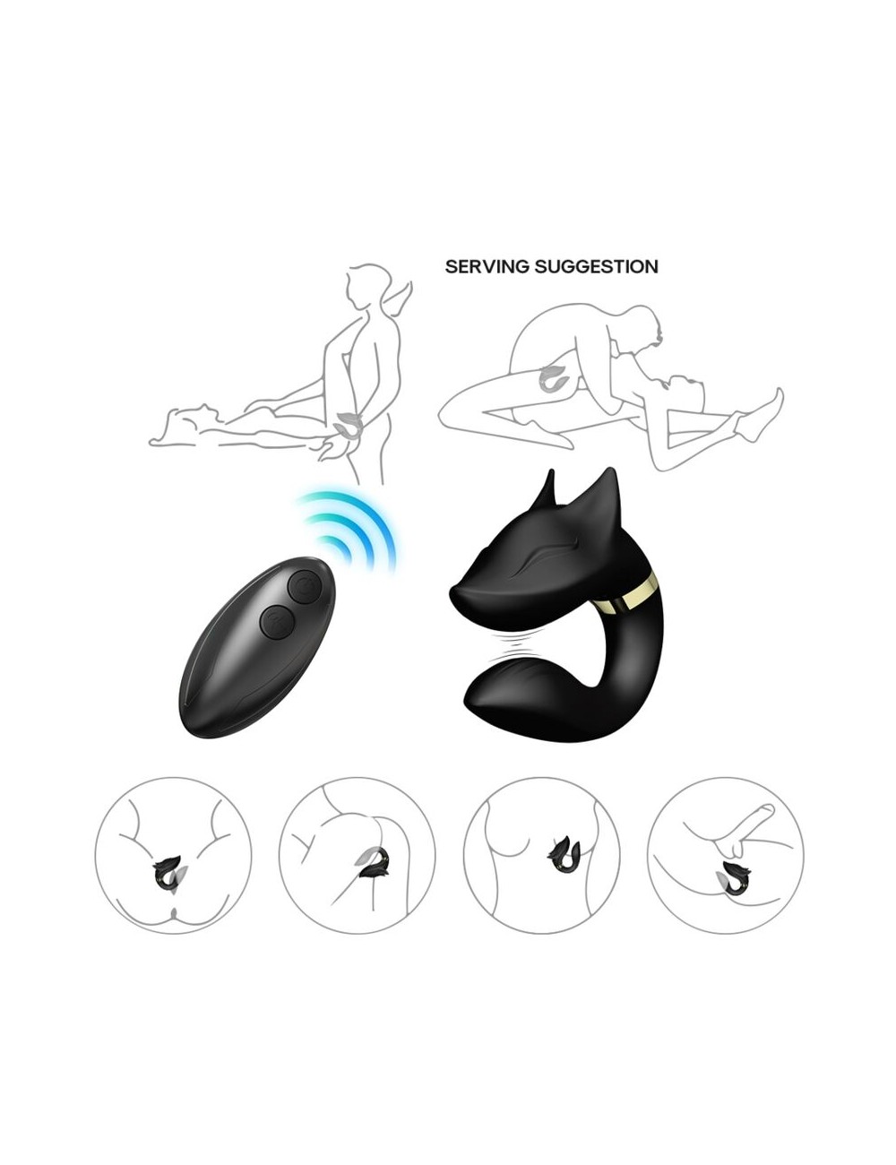 ARMONY - FOX VIBRATOR FOR COUPLES REMOTE CONTROL BLACK