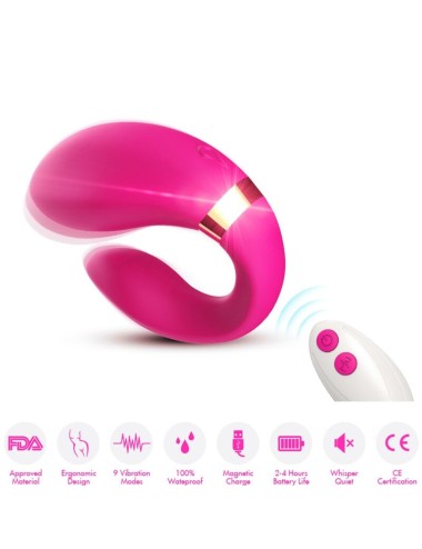 ARMONY - CRESCENT VIBRATOR FOR COUPLES REMOTE CONTROL FUCHSIA