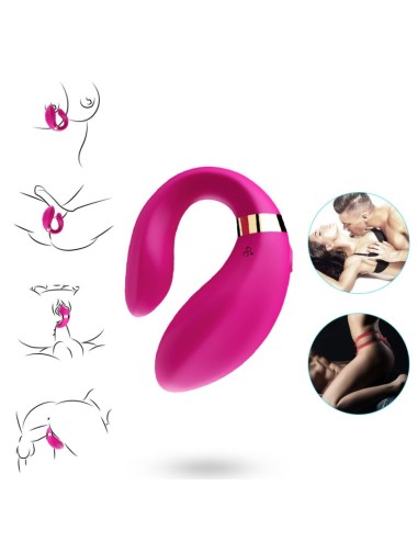 ARMONY - CRESCENT VIBRATOR FOR COUPLES REMOTE CONTROL FUCHSIA