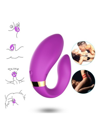 ARMONY - CRESCENT VIBRATOR FOR COUPLES REMOTE CONTROL PURPLE
