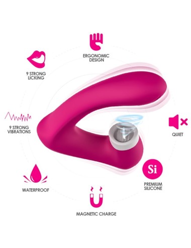 ARMONY - SECRETKISS LICKING VIBRATING CLIT & VIBRATOR CURVED FUCHSIA
