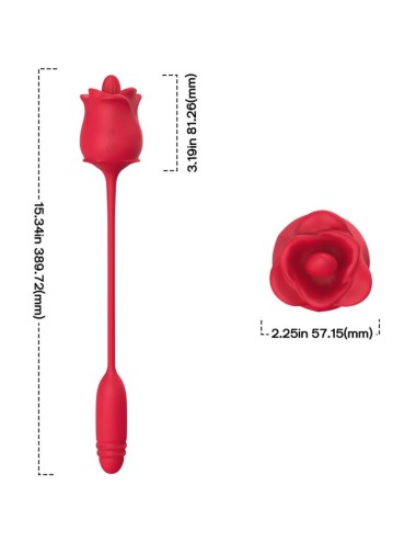 ARMONY - ROSE 3 IN 1, STIMULATOR, SUCTION AND UP&DOWN WITH RED TAIL