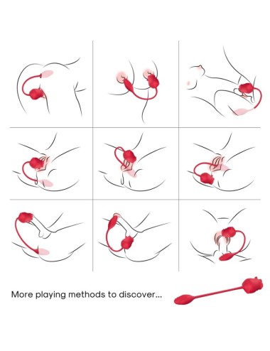 ARMONY - ROSE 2 IN 1 SUCTION STIMULATOR & VIBRATOR 10 MODES WITH RED TAIL