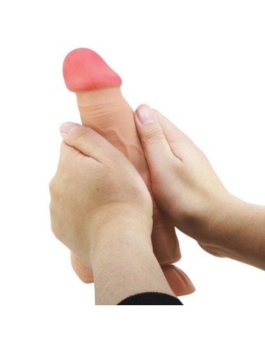 PRETTY LOVE - SLIDING SKIN SERIES REALISTIC DILDO WITH SLIDING SKIN SUCTION CUP FLESH 21.8 CM