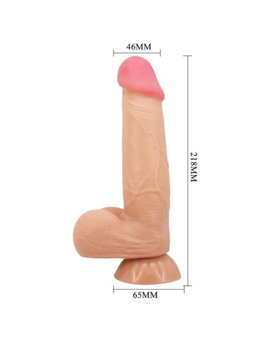 PRETTY LOVE - SLIDING SKIN SERIES REALISTIC DILDO WITH SLIDING SKIN SUCTION CUP FLESH 21.8 CM