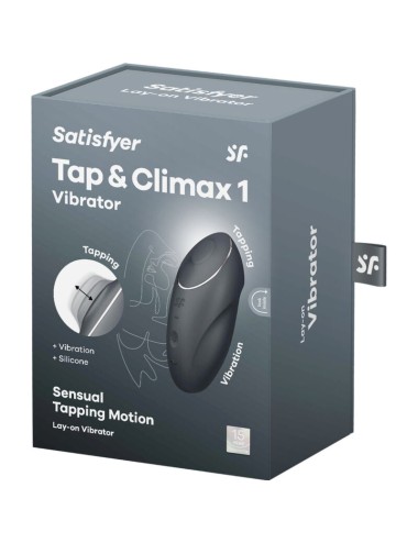 SATISFYER - TAP & CLIMAX 1 LAY-ON VIBRATOR BLACK