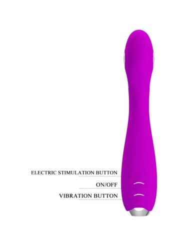 PRETTY LOVE - HECTOR RECHARGEABLE ELECTROSHOCK VIBRATOR WATERPROOF PURPLE