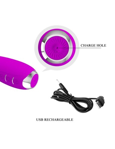 PRETTY LOVE - HECTOR RECHARGEABLE ELECTROSHOCK VIBRATOR WATERPROOF PURPLE