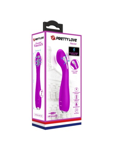 PRETTY LOVE - HECTOR RECHARGEABLE ELECTROSHOCK VIBRATOR WATERPROOF PURPLE