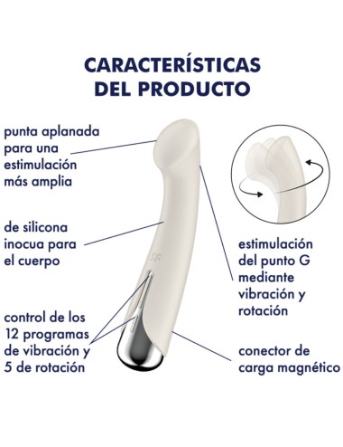 SATISFYER - SPINNING G-SPORT 1 ROTATOR VIBRATOR BEIGE