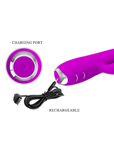 PRETTY LOVE - GLORIA RECHARGEABLE RABBIT VIBRATOR-WATERPROOF PURPLE