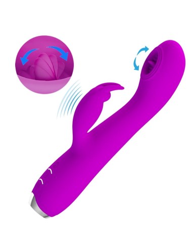 PRETTY LOVE - RACHEL RECHARGEABLE VIBRATOR WITH PURPLE SUCKER