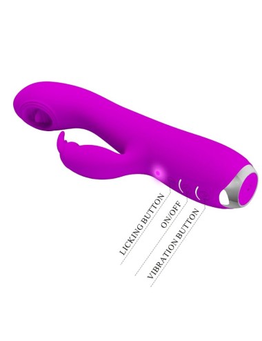 PRETTY LOVE - RACHEL RECHARGEABLE VIBRATOR WITH PURPLE SUCKER
