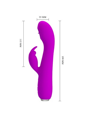 PRETTY LOVE - RACHEL RECHARGEABLE VIBRATOR WITH PURPLE SUCKER