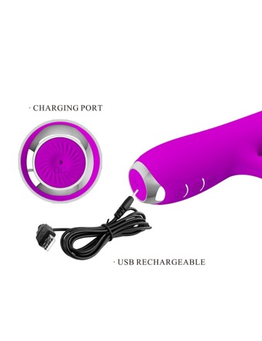 PRETTY LOVE - RACHEL RECHARGEABLE VIBRATOR WITH PURPLE SUCKER
