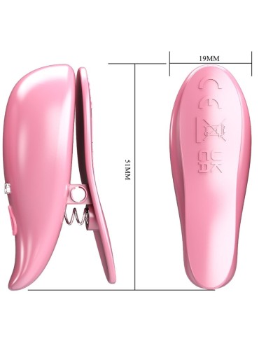 PRETTY LOVE - LEAF VIBRATING NIPPLE CLAMPS PINK