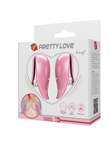 PRETTY LOVE - LEAF VIBRATING NIPPLE CLAMPS PINK