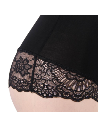 SUBBLIME - BLACK FLORAL LACE DETAIL TEDDY S/M